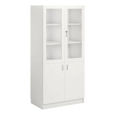 Norden material cabinet 2 solid 2 glas B100xD60xH210 white