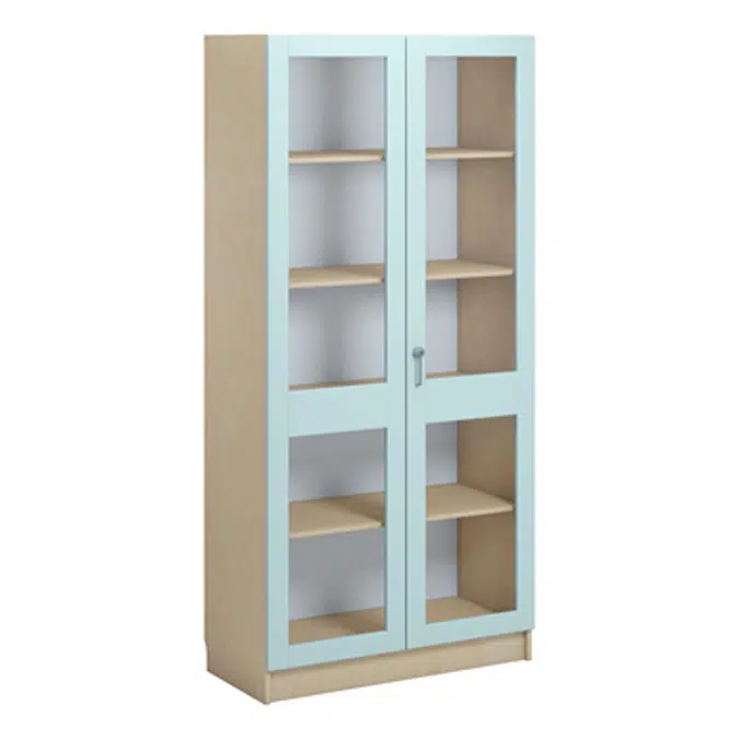 Norden material cabinet 2 solida glas B100xD47xH210 birch