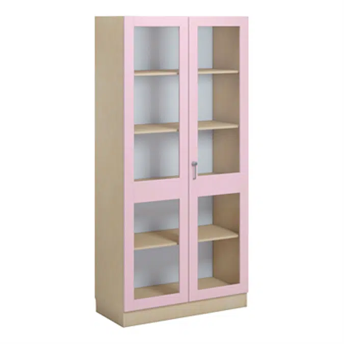 Norden material cabinet 2 solida glas B100xD47xH210 birch