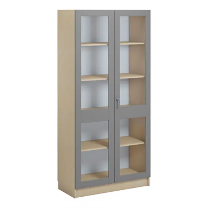 Norden material cabinet 2 solida glas B100xD47xH210 birch