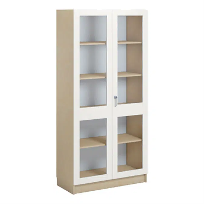 Norden material cabinet 2 solida glas B100xD47xH210 birch