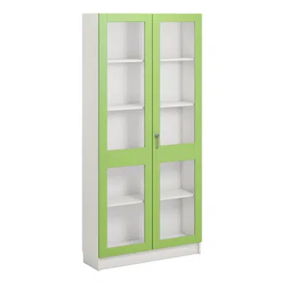 Norden material cabinet 2 solida glas B100xD32xH210 white