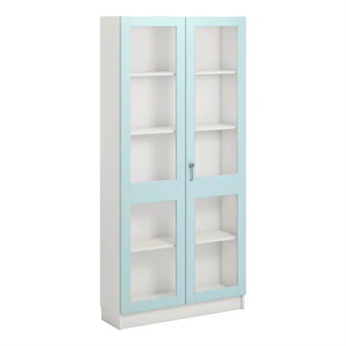 Norden material cabinet 2 solida glas B100xD32xH210 white