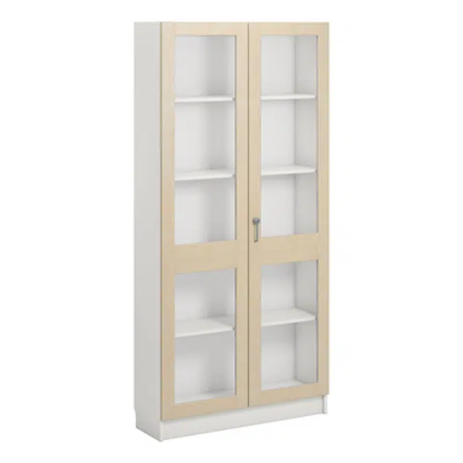 Norden material cabinet 2 solida glas B100xD32xH210 white