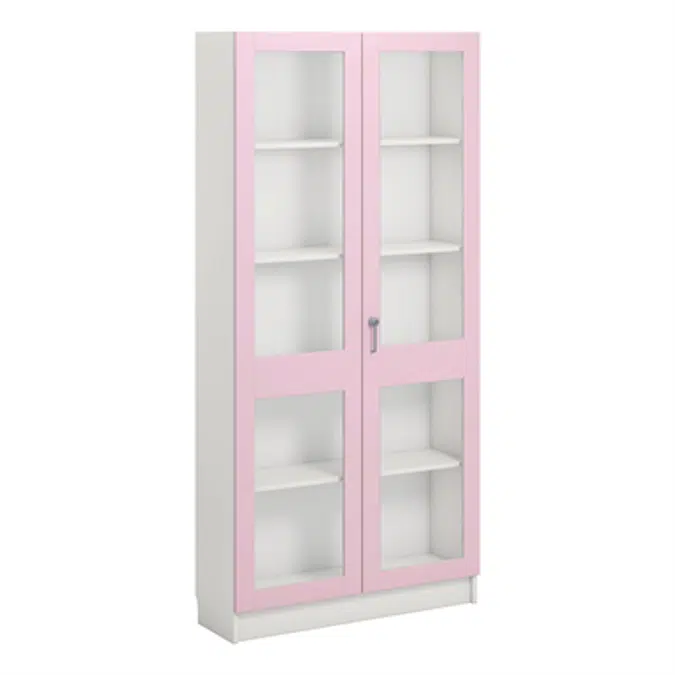 Norden material cabinet 2 solida glas B100xD32xH210 white