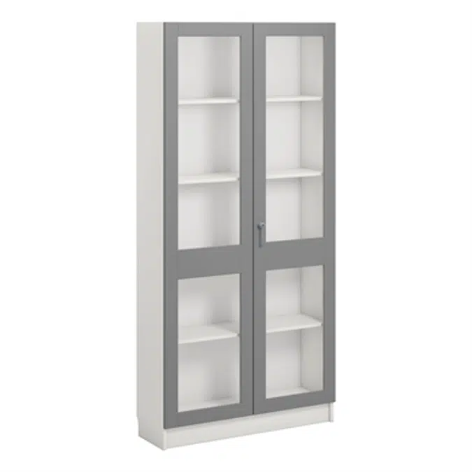 Norden material cabinet 2 solida glas B100xD32xH210 white