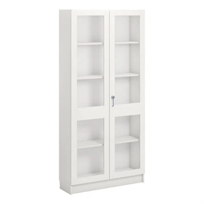 Norden material cabinet 2 solida glas B100xD32xH210 white