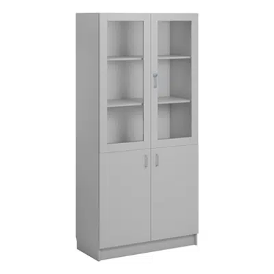 Norden material cabinet 2 solid 2 glas B100xD47xH210 grey