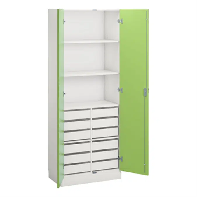 Norden material cabinet 12 drawer B80xD47xH210 white