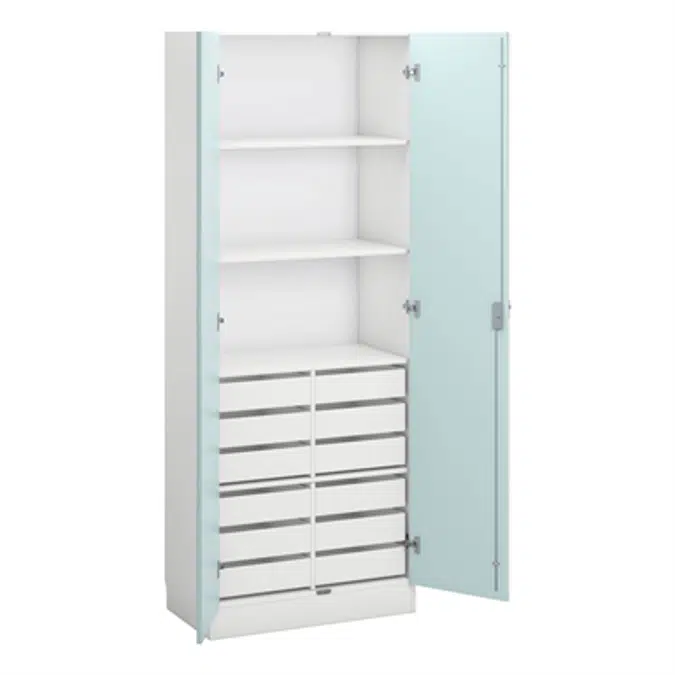 Norden material cabinet 12 drawer B80xD47xH210 white