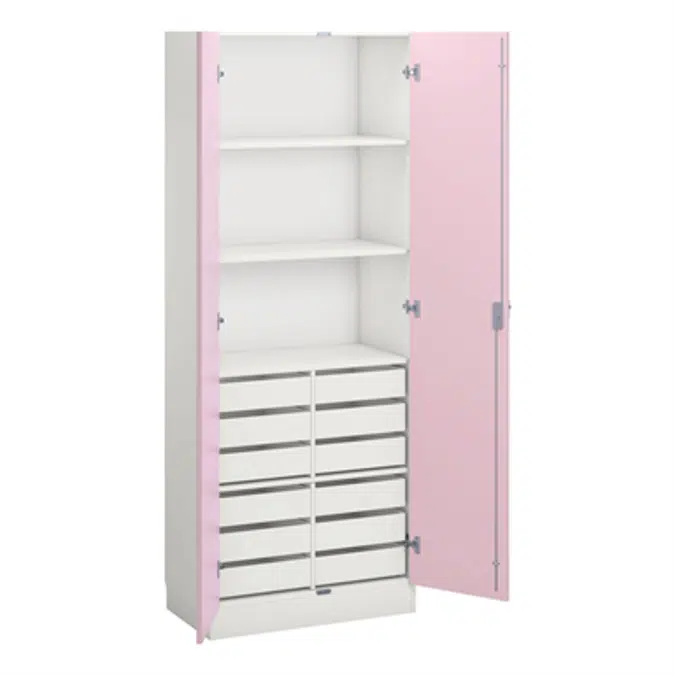 Norden material cabinet 12 drawer B80xD47xH210 white