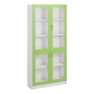 Norden material cabinet 4 glas B100xD32xH210 white