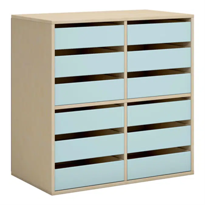 Norden student locker 12 drawer B80xD45xH80 birch