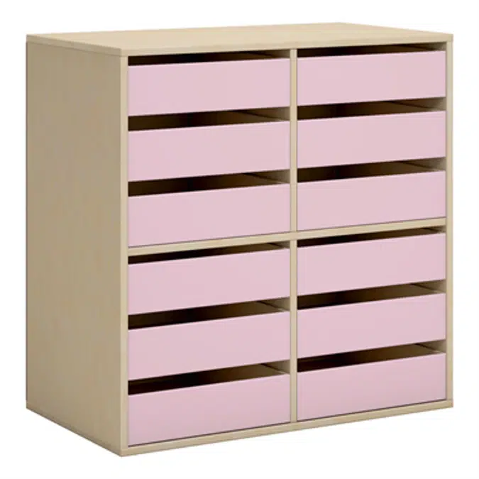 Norden student locker 12 drawer B80xD45xH80 birch
