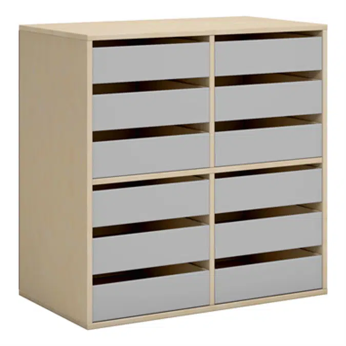 Norden student locker 12 drawer B80xD45xH80 birch