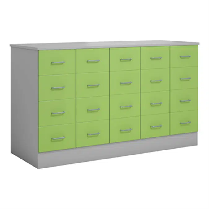 Norden merchant desk 20 drawer B152xD59xH89 grey