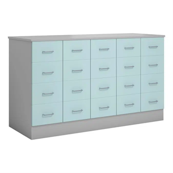 Norden merchant desk 20 drawer B152xD59xH89 grey