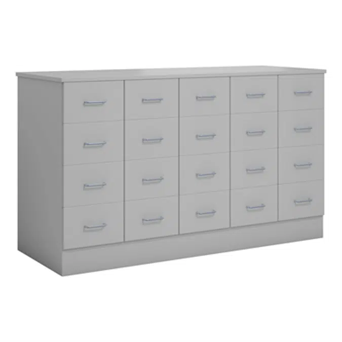 Norden merchant desk 20 drawer B152xD59xH89 grey