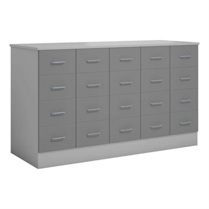 Norden merchant desk 20 drawer B152xD59xH89 grey