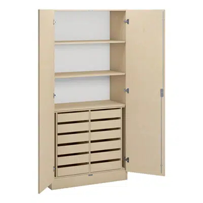 Norden material cabinet 3 shelves, 12 drawer B100xD47xH210 birch