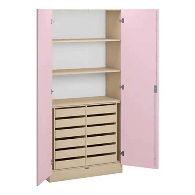 Norden material cabinet 3 shelves, 12 drawer B100xD47xH210 birch