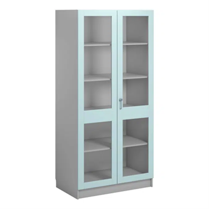 Norden material cabinet 2 solida glas B100xD60xH210 grey