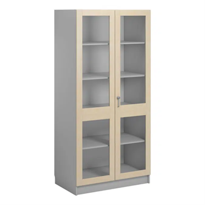 Norden material cabinet 2 solida glas B100xD60xH210 grey