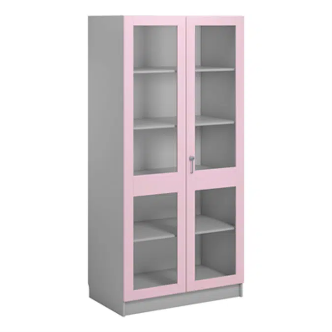 Norden material cabinet 2 solida glas B100xD60xH210 grey