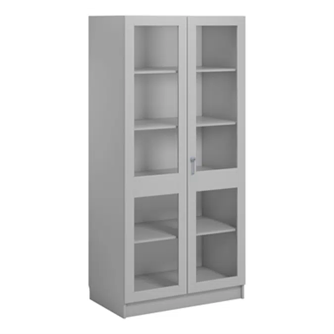 Norden material cabinet 2 solida glas B100xD60xH210 grey