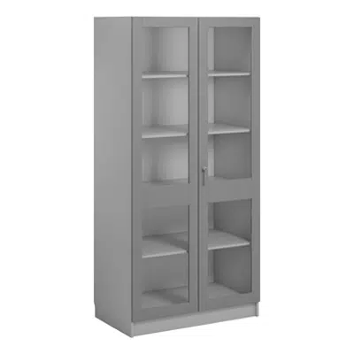 Norden material cabinet 2 solida glas B100xD60xH210 grey