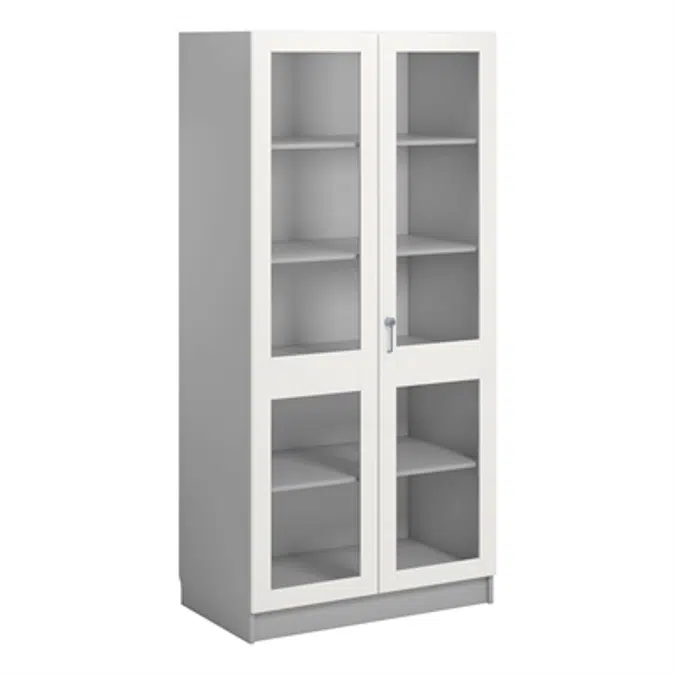 Norden material cabinet 2 solida glas B100xD60xH210 grey