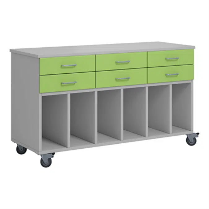 Norden pupil trolley w/ wheel B120xD45xH72 grey