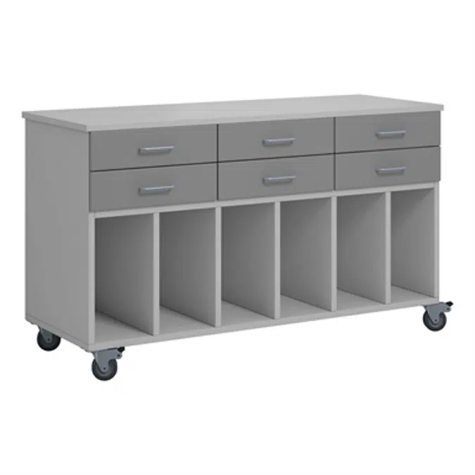 Norden pupil trolley w/ wheel B120xD45xH72 grey