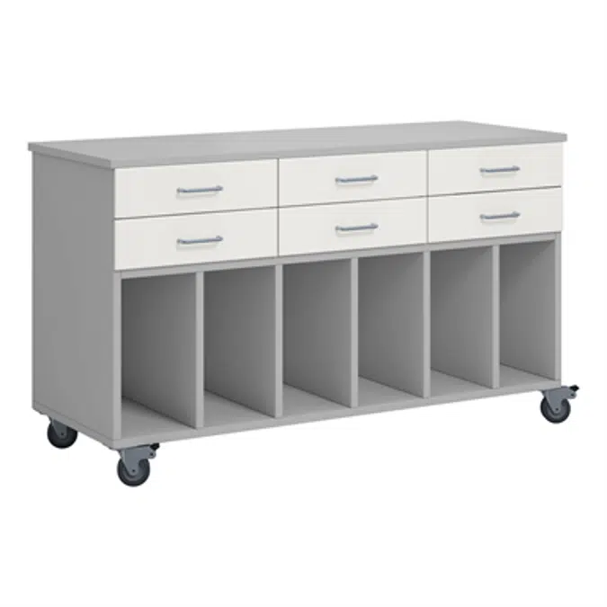 Norden pupil trolley w/ wheel B120xD45xH72 grey