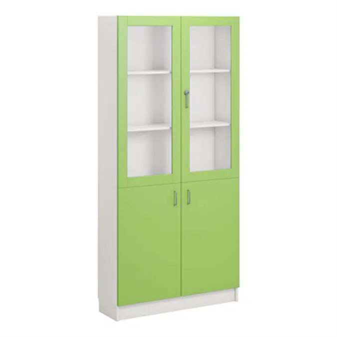 Norden material cabinet 2 solid 2 glas B100xD32xH210 white