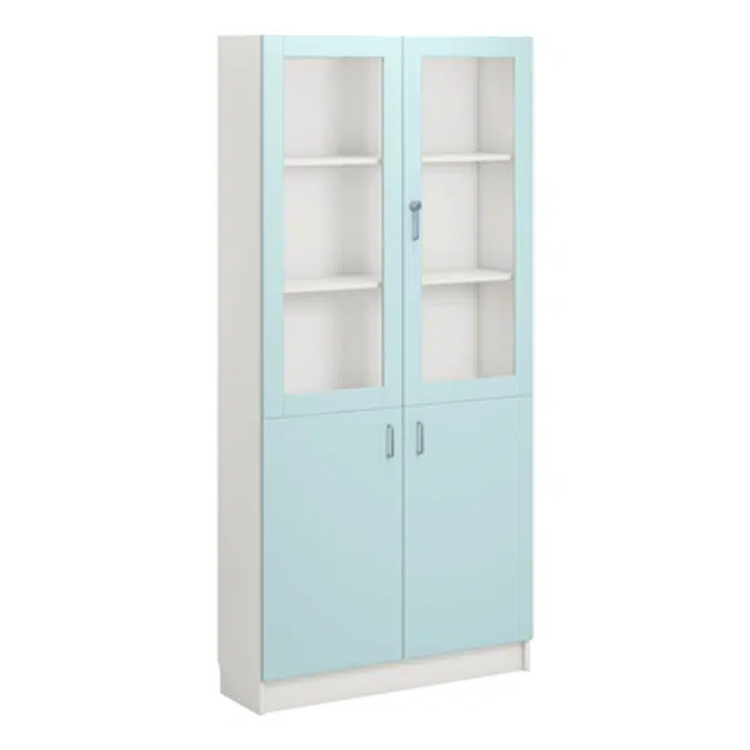 Norden material cabinet 2 solid 2 glas B100xD32xH210 white