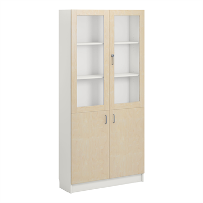 imagem para Norden material cabinet 2 solid 2 glas B100xD32xH210 white