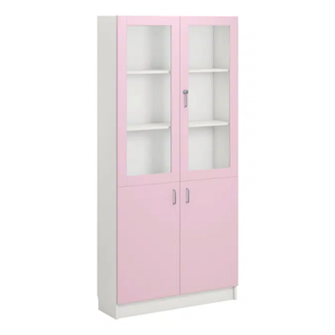 Norden material cabinet 2 solid 2 glas B100xD32xH210 white