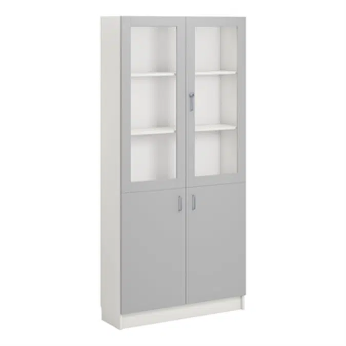 Norden material cabinet 2 solid 2 glas B100xD32xH210 white