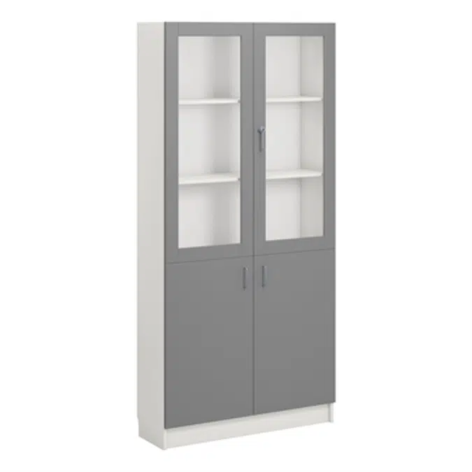 Norden material cabinet 2 solid 2 glas B100xD32xH210 white