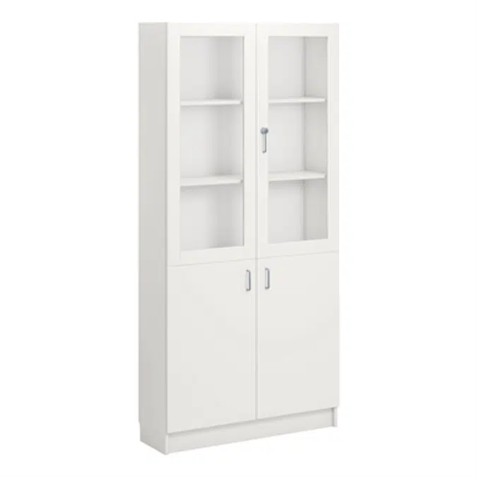Norden material cabinet 2 solid 2 glas B100xD32xH210 white