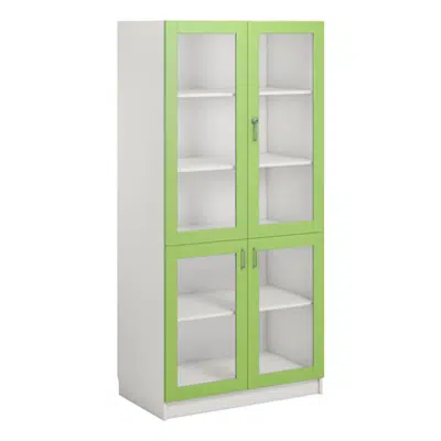 Norden material cabinet 4 glas B100xD60xH210 white