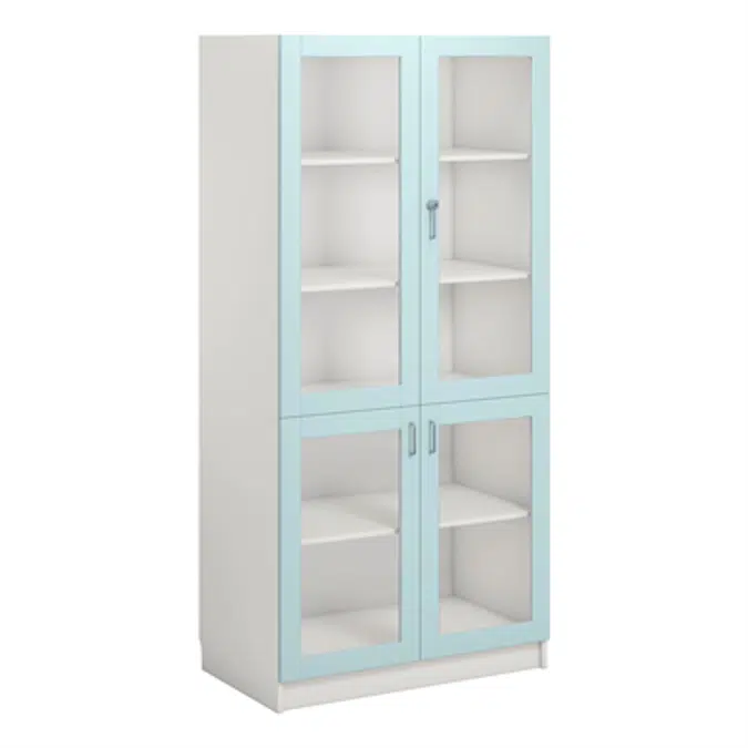 Norden material cabinet 4 glas B100xD60xH210 white