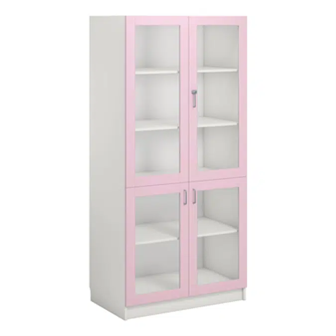 Norden material cabinet 4 glas B100xD60xH210 white