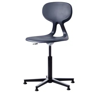 Stol Poly gas Alu medium sh 38-50 cm med glidfötter图像