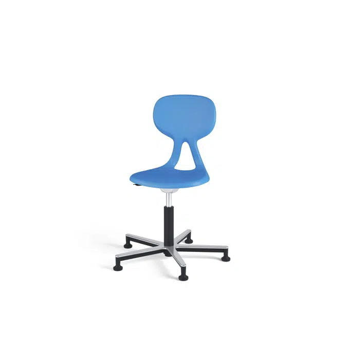 Stol Poly gas Alu medium sh 38-50 cm med glidfötter