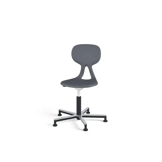 Stol Poly gas Alu medium sh 38-50 cm med glidfötter