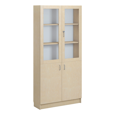 Image for Norden material cabinet 2 solid 2 glas B100xD32xH210 birch