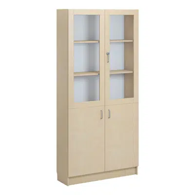 Norden material cabinet 2 solid 2 glas B100xD32xH210 birch