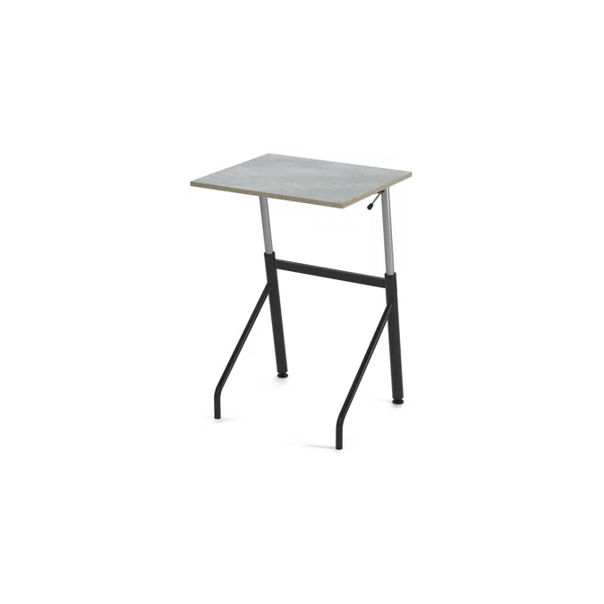 Table Altudo acoustic linoleum 70x60 cm black frame